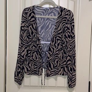 Only Brand Tie Front Blouse